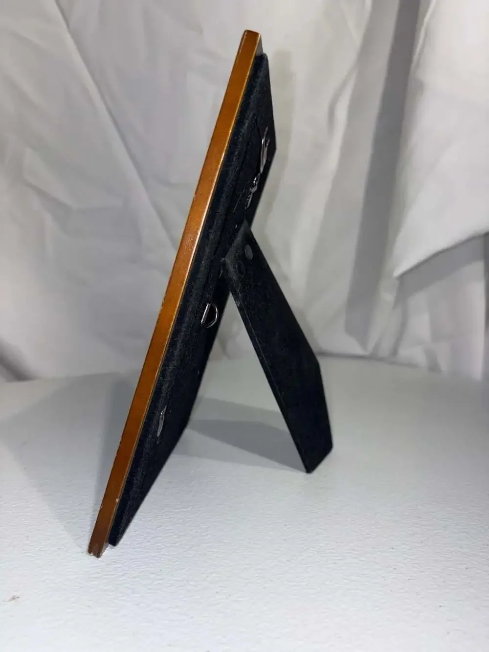 Dark Brown Wood Picture Frame with Velvet Backing Tabletop Stand